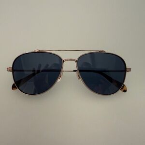 Oliver Peoples Rikson Unisex Sunglasses Soft Gold Blue Lens